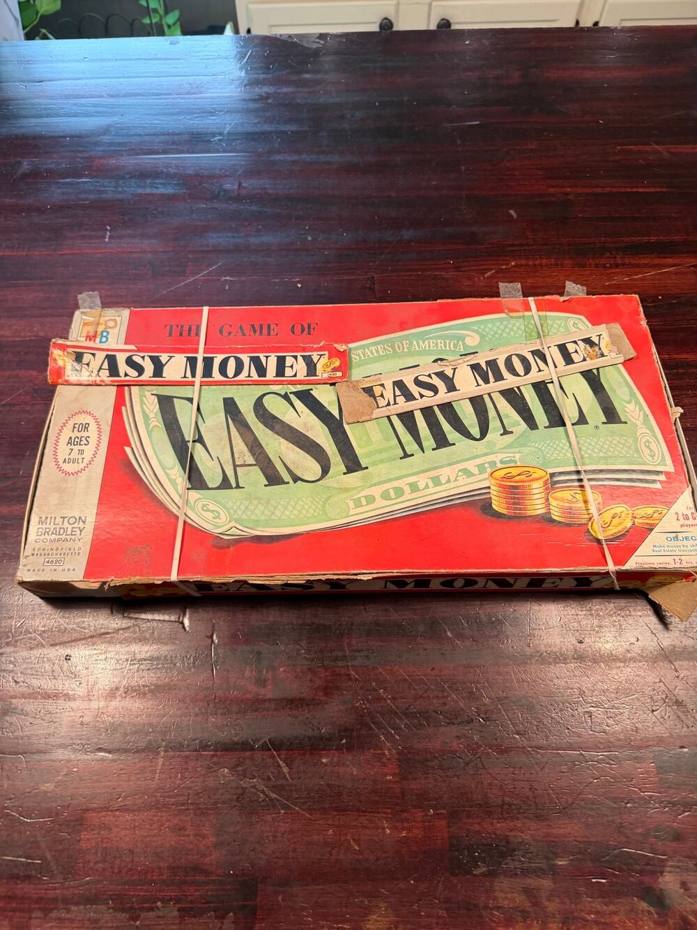 Vintage Milton Bradley Easy Money Board Game w/ Handy Plastic Banker Tray